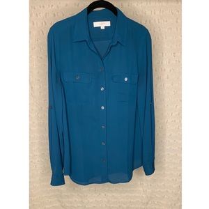 LOFT | Button-Down Utility Blouse